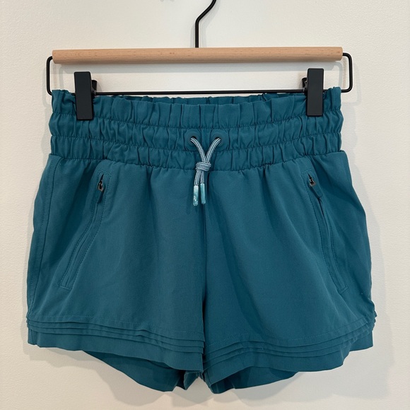 Athleta Girl Teal Road Tripping Athletic Shorts - Picture 1 of 5